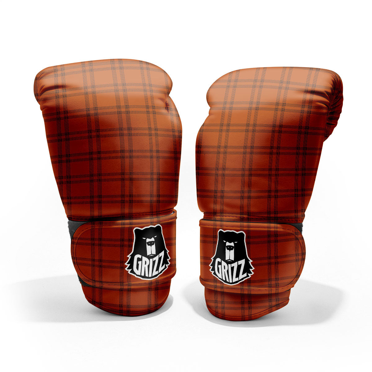 Tattersall Orange Print Pattern Pro Boxing Glove