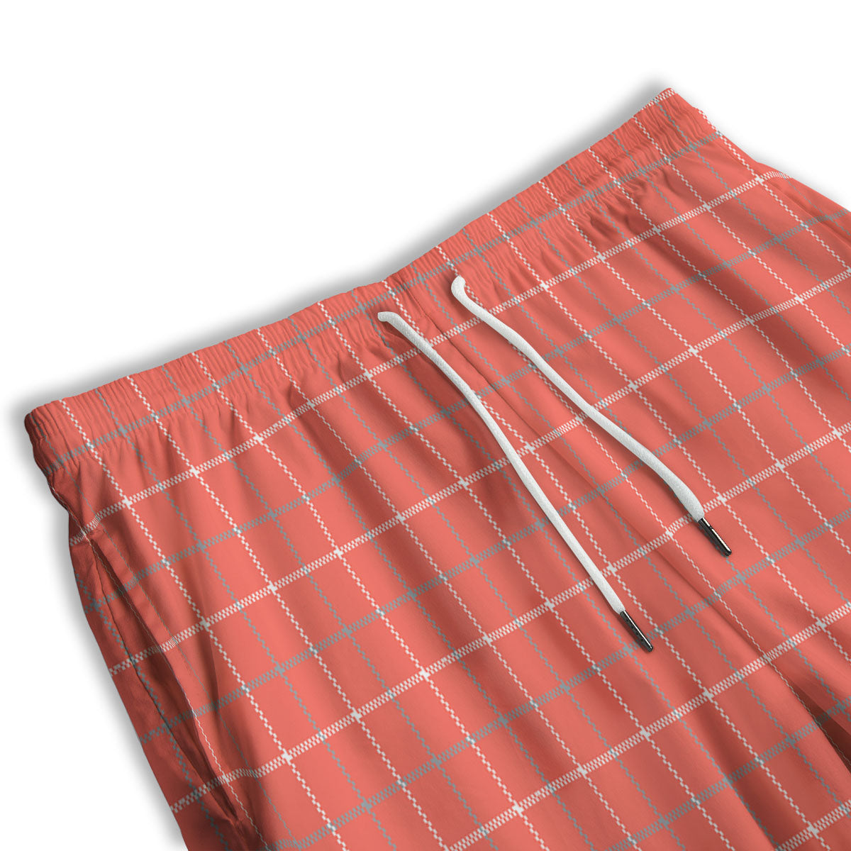 Tattersall Pastel Orange Print Pattern Men's Athletic Shorts
