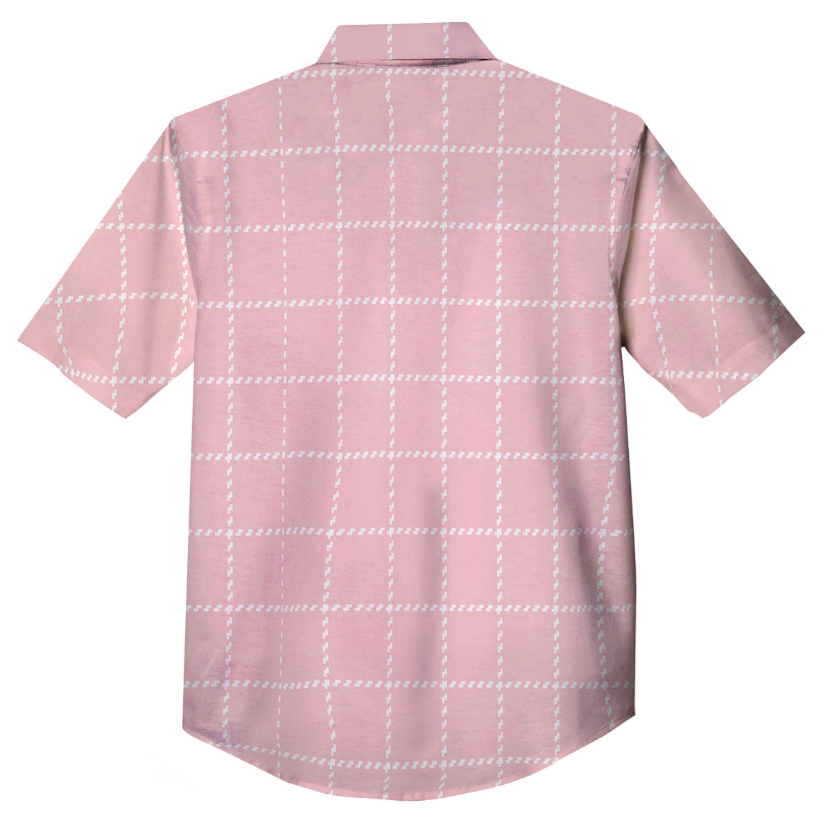 Tattersall Pastel Pink Print Pattern Button Up Shirt-grizzshop