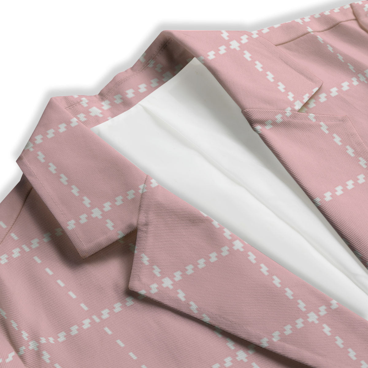Tattersall Pastel Pink Print Pattern Women's Blazer-grizzshop