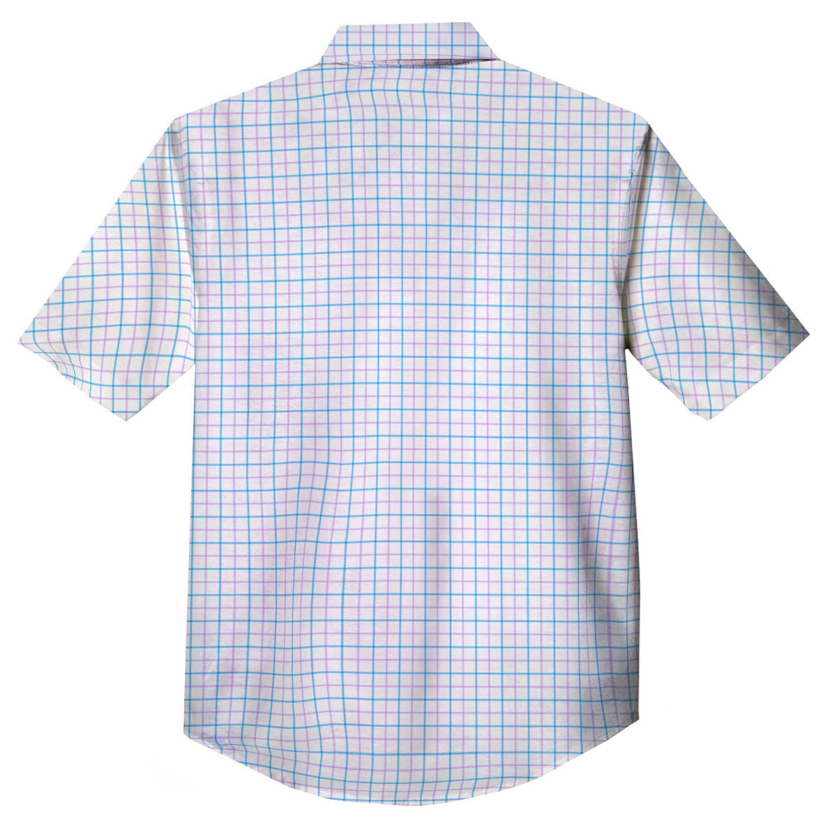 Tattersall Purple And Blue Line Print Pattern Button Up Shirt-grizzshop