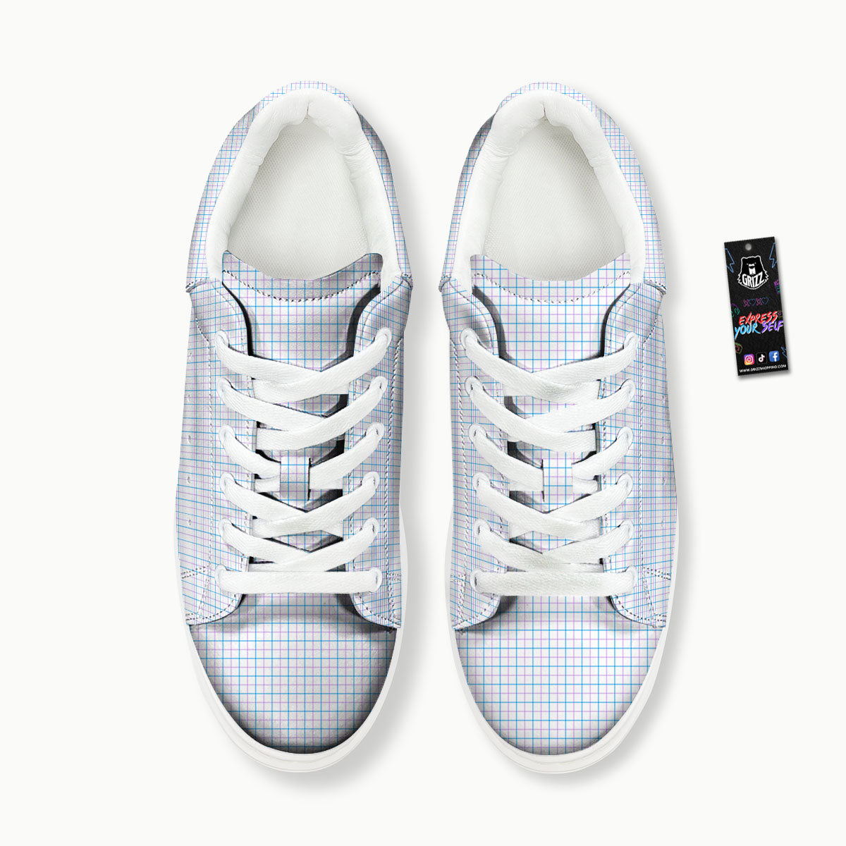 Tattersall Purple And Blue Line Print Pattern Platform Shoes-grizzshop