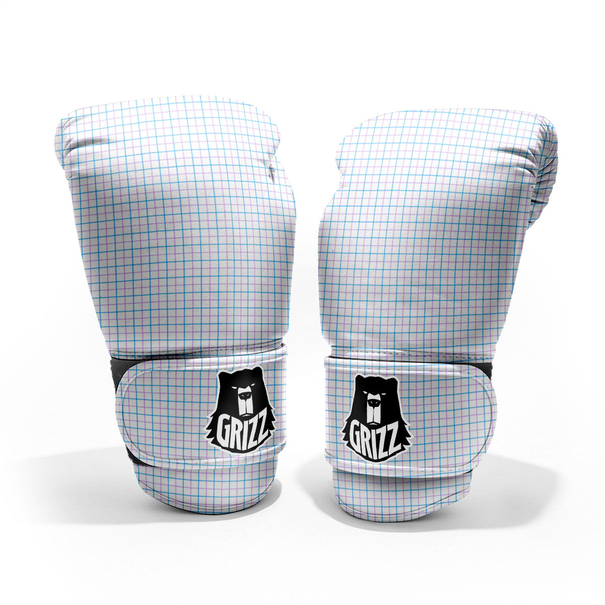 Tattersall Purple And Blue Line Print Pattern Pro Boxing Glove
