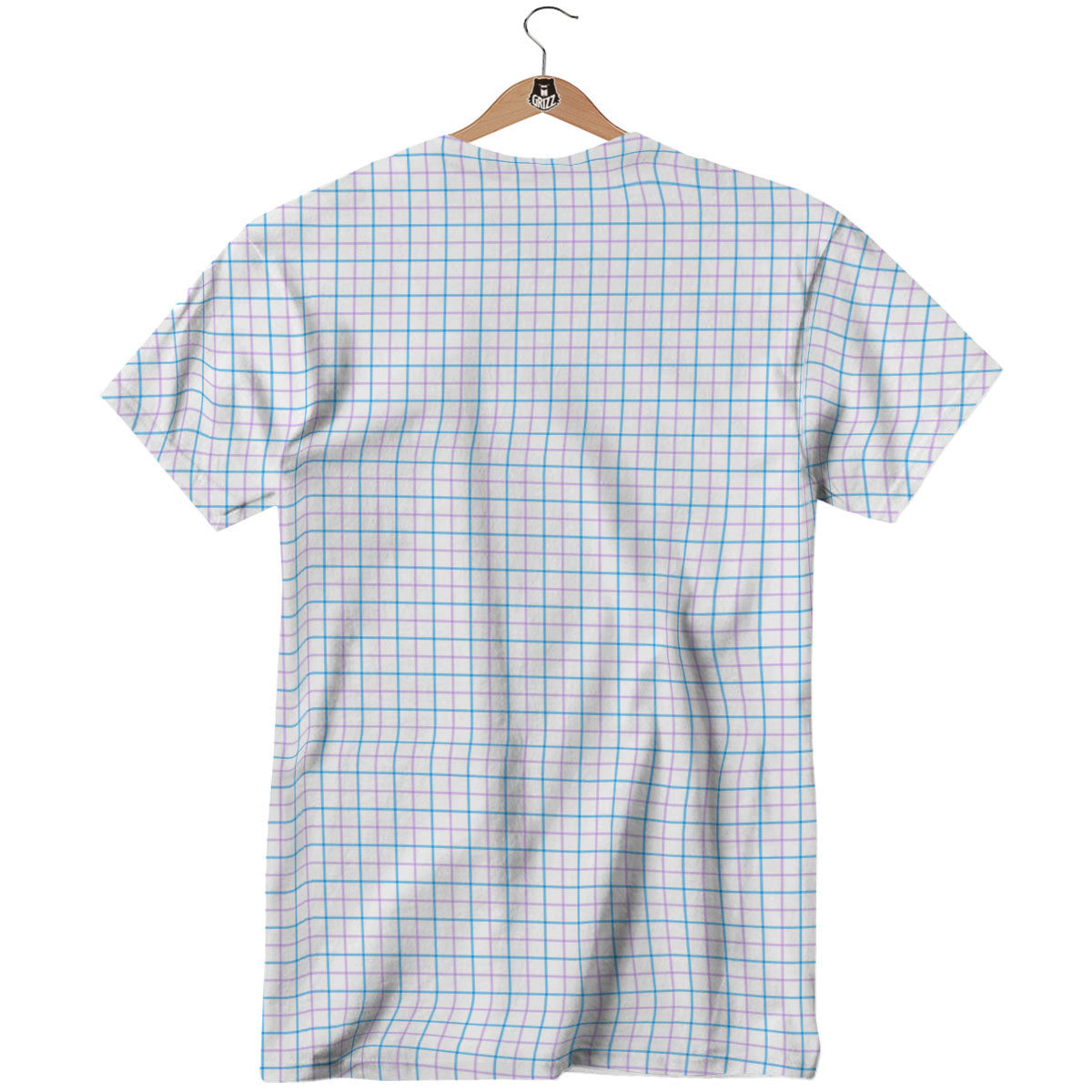 Tattersall Purple And Blue Line Print Pattern T-Shirt-grizzshop