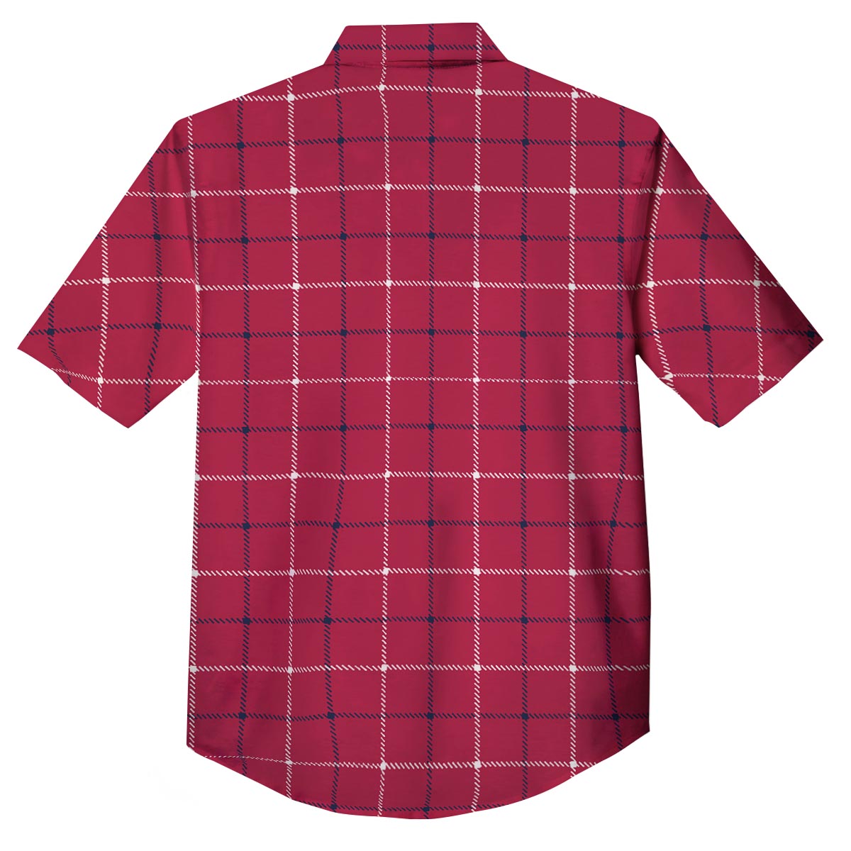 Tattersall Red Print Pattern Button Up Shirt-grizzshop