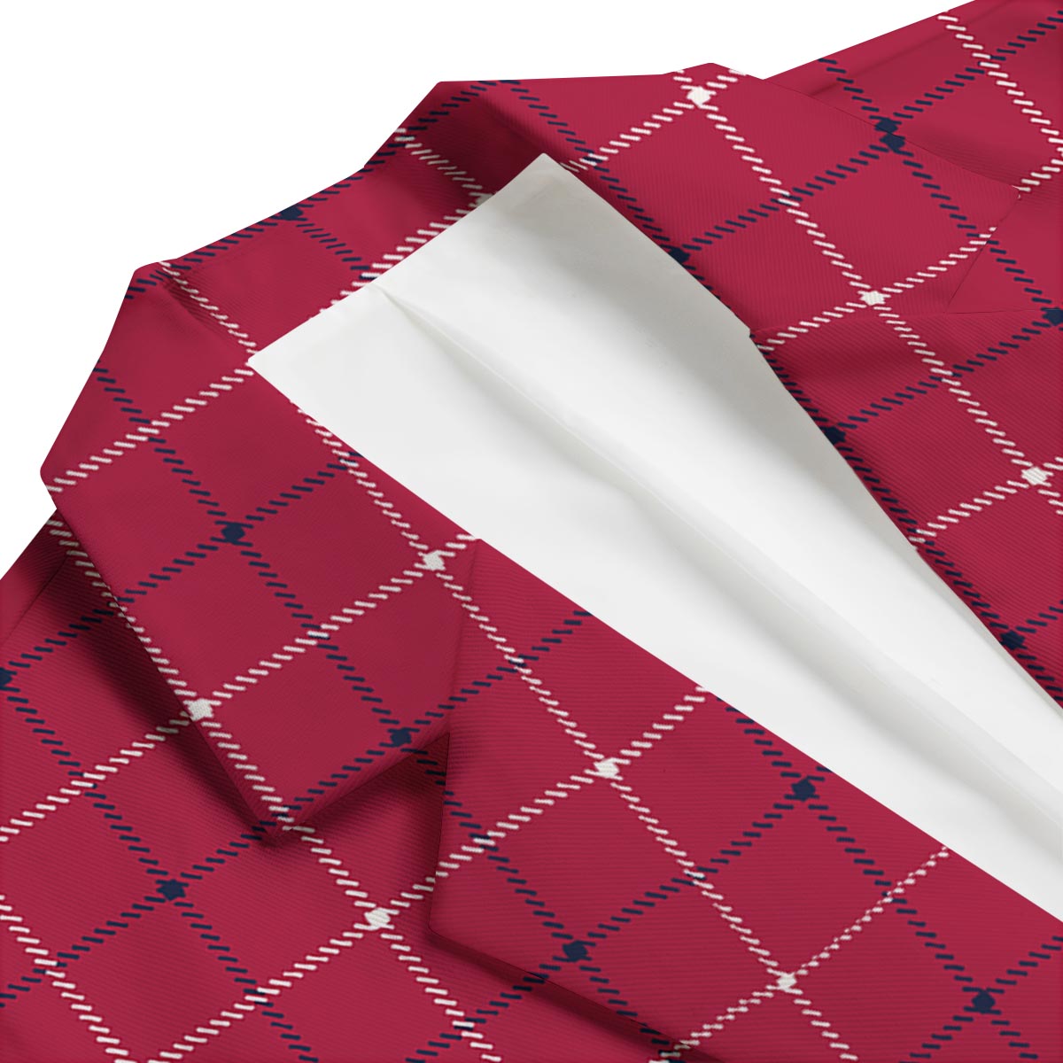 Tattersall Red Print Pattern Men's Blazer-grizzshop