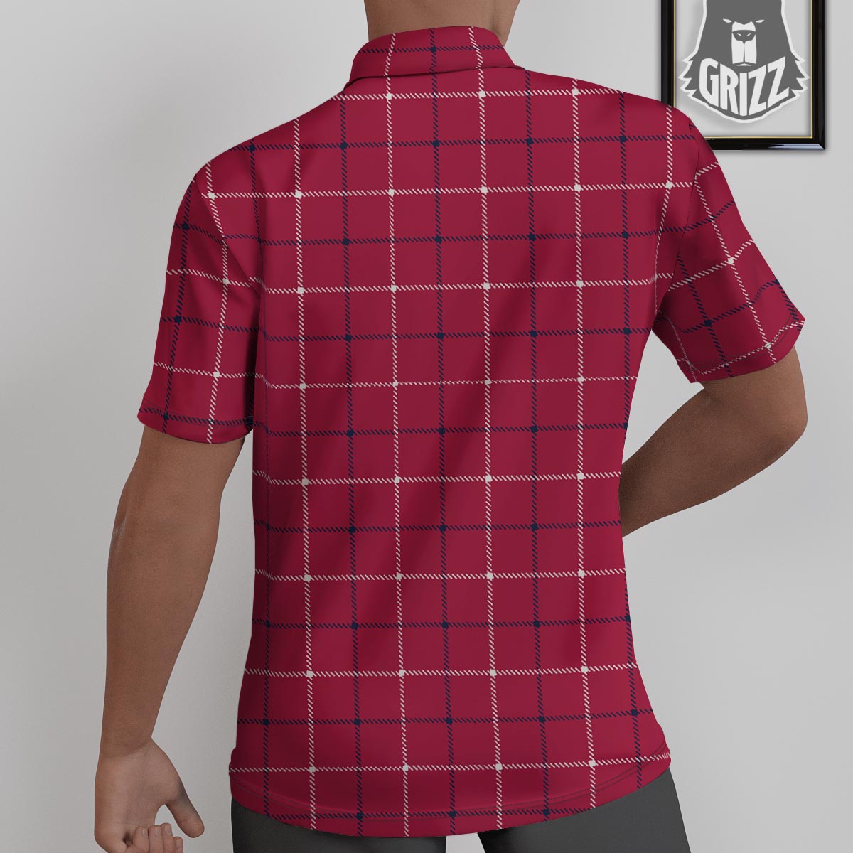 Tattersall Red Print Pattern Untucked Shirts-grizzshop