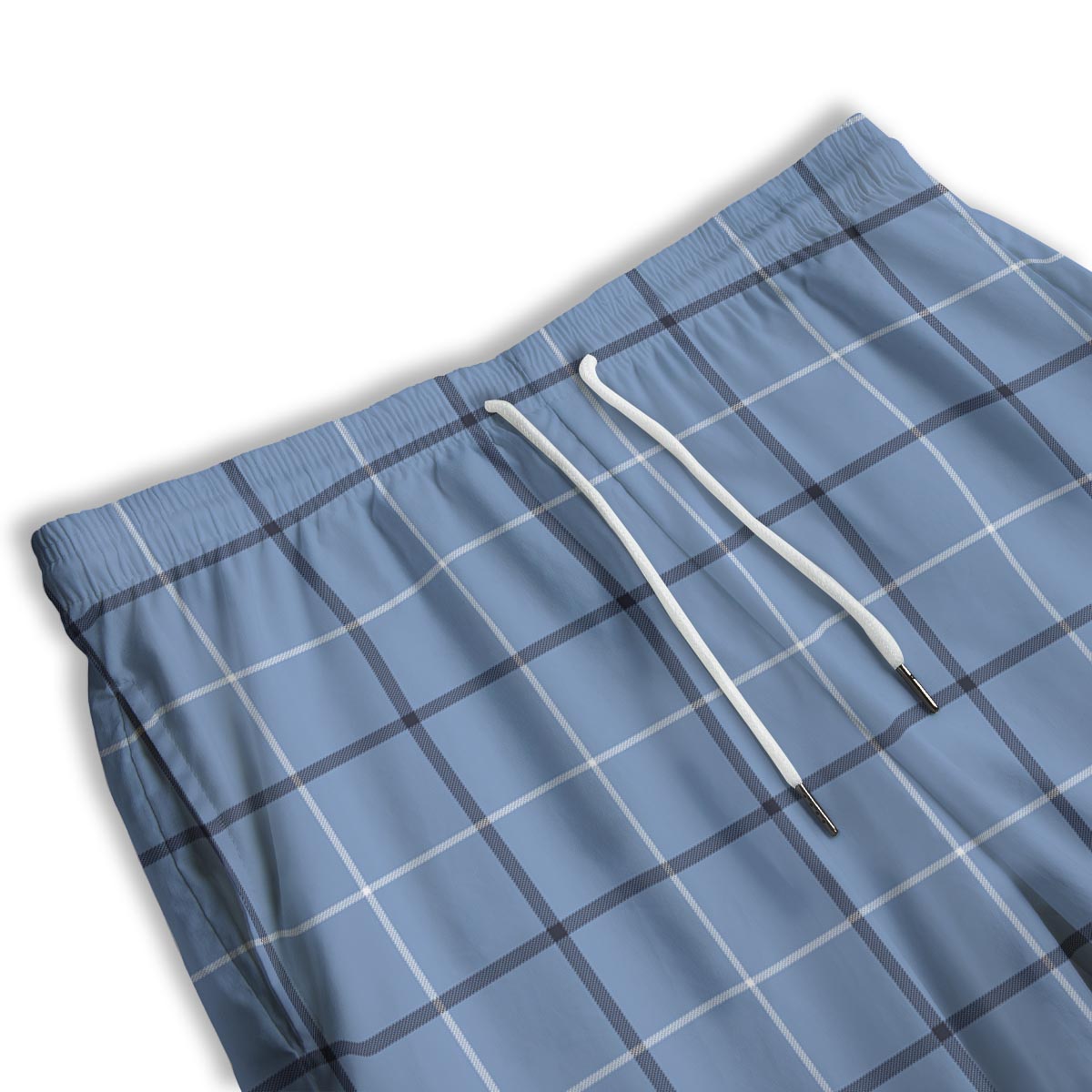 Tattersall Solf Blue Print Pattern Men's Athletic Shorts