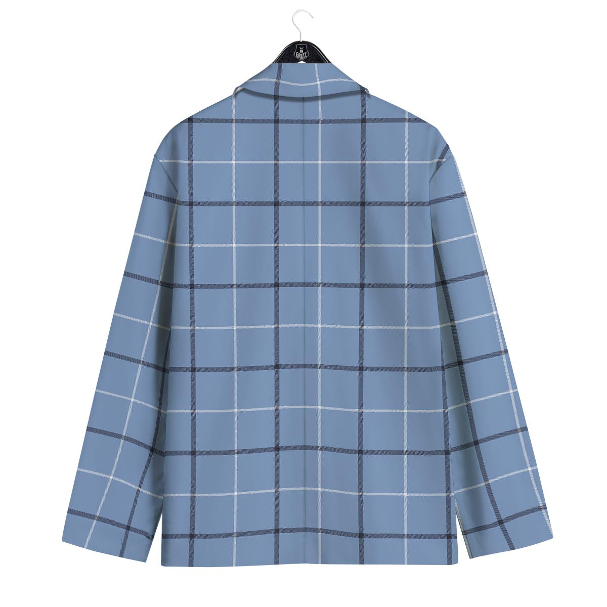 Tattersall Solf Blue Print Pattern Men's Sport Coat-grizzshop