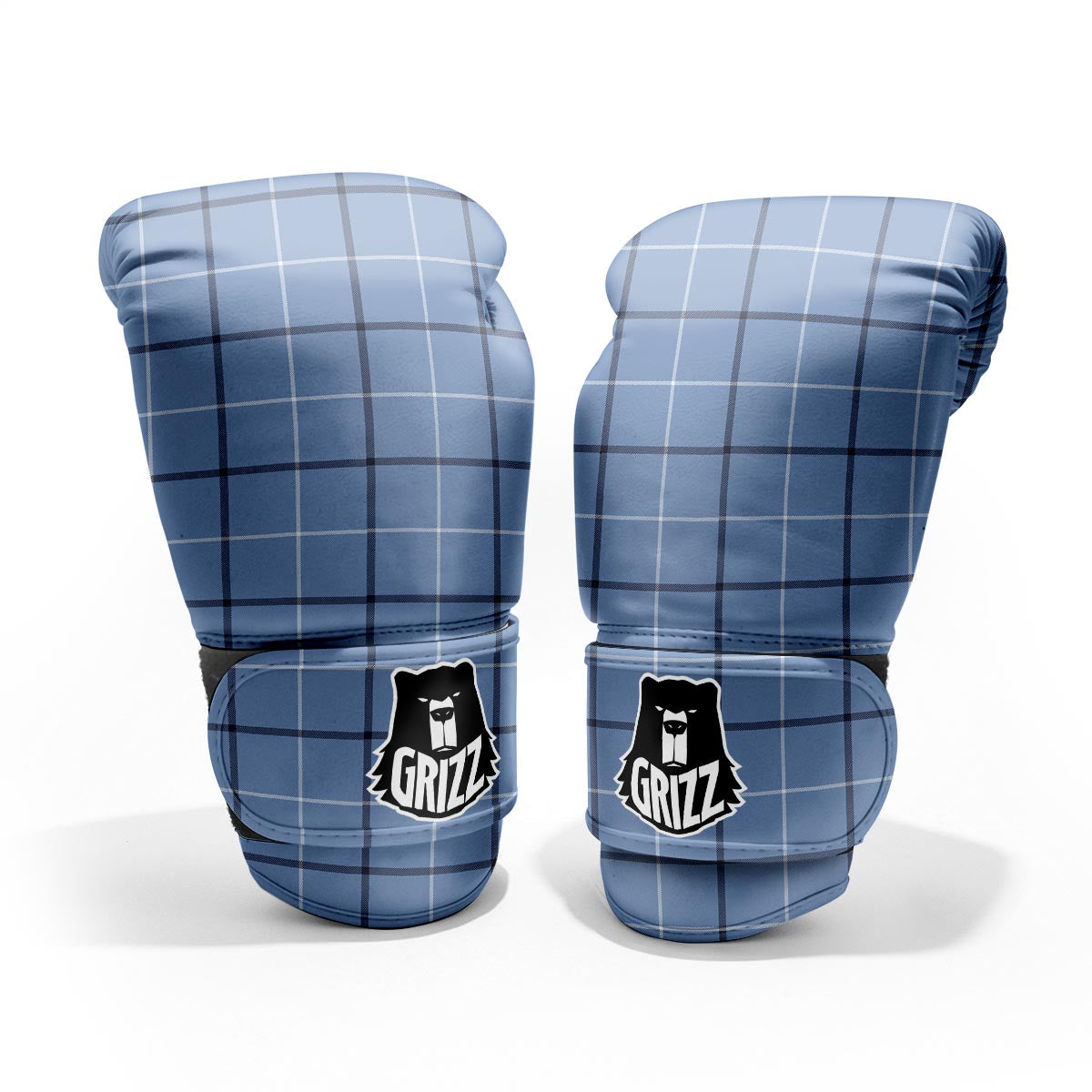 Tattersall Solf Blue Print Pattern Pro Boxing Glove