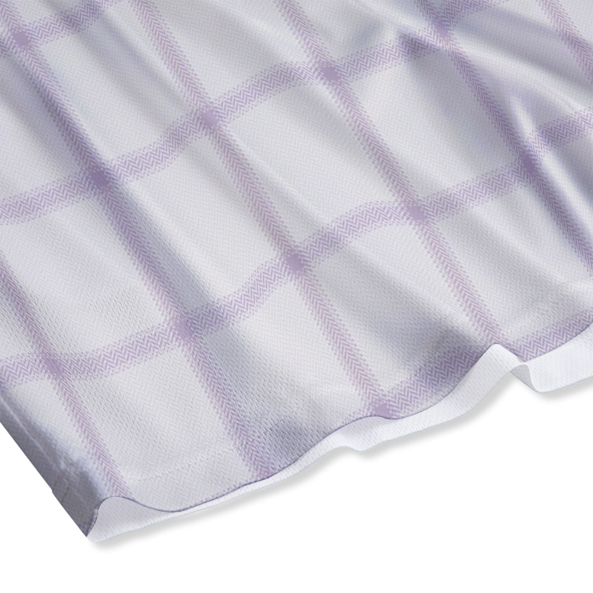 Tattersall White And Purple Print Pattern Mesh Shorts