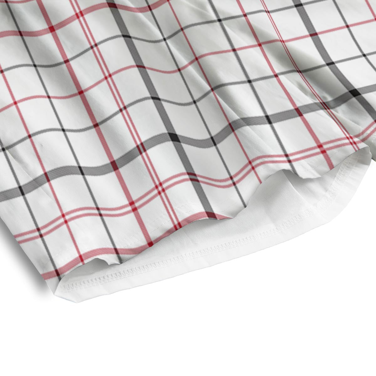 Tattersall White And Red Print Pattern Men's Athletic Shorts