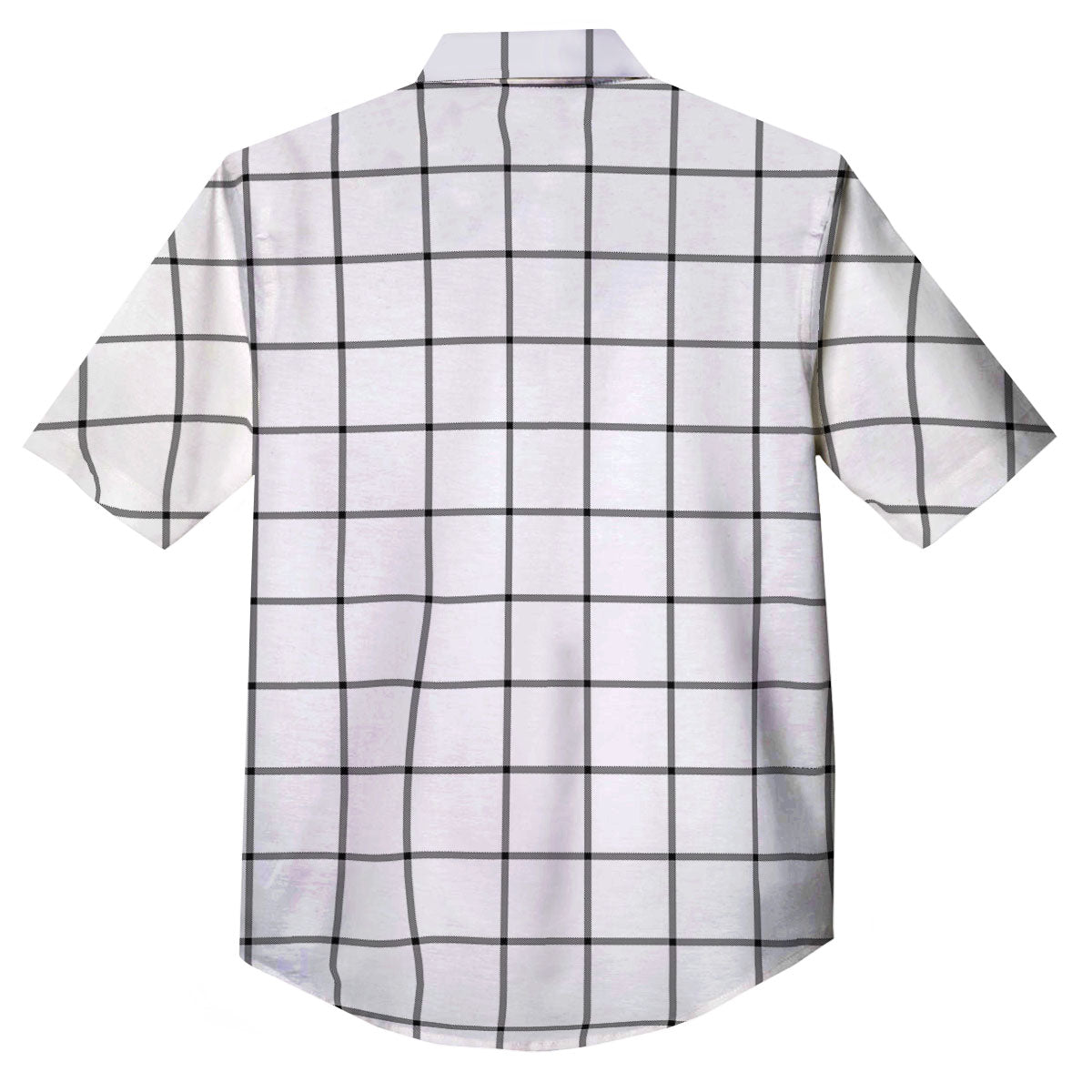 Tattersall White Print Pattern Button Up Shirt-grizzshop