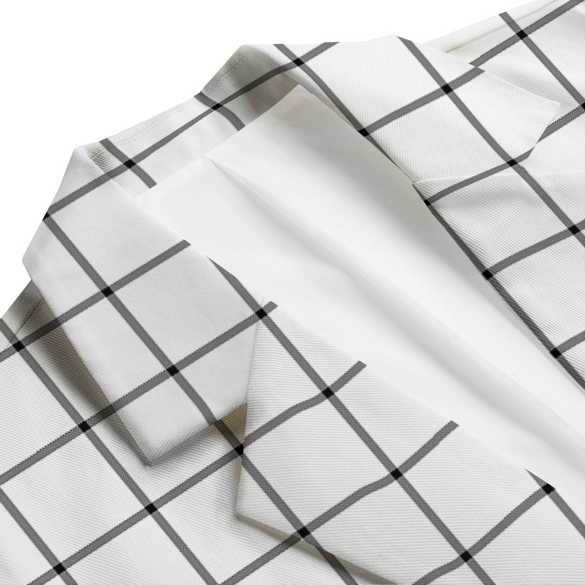 Tattersall White Print Pattern Men's Blazer-grizzshop