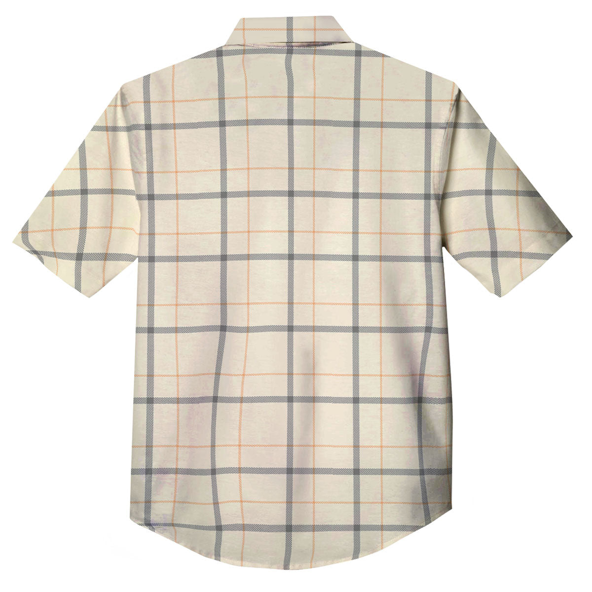 Tattersall Yellow And Beige Print Pattern Button Up Shirt-grizzshop