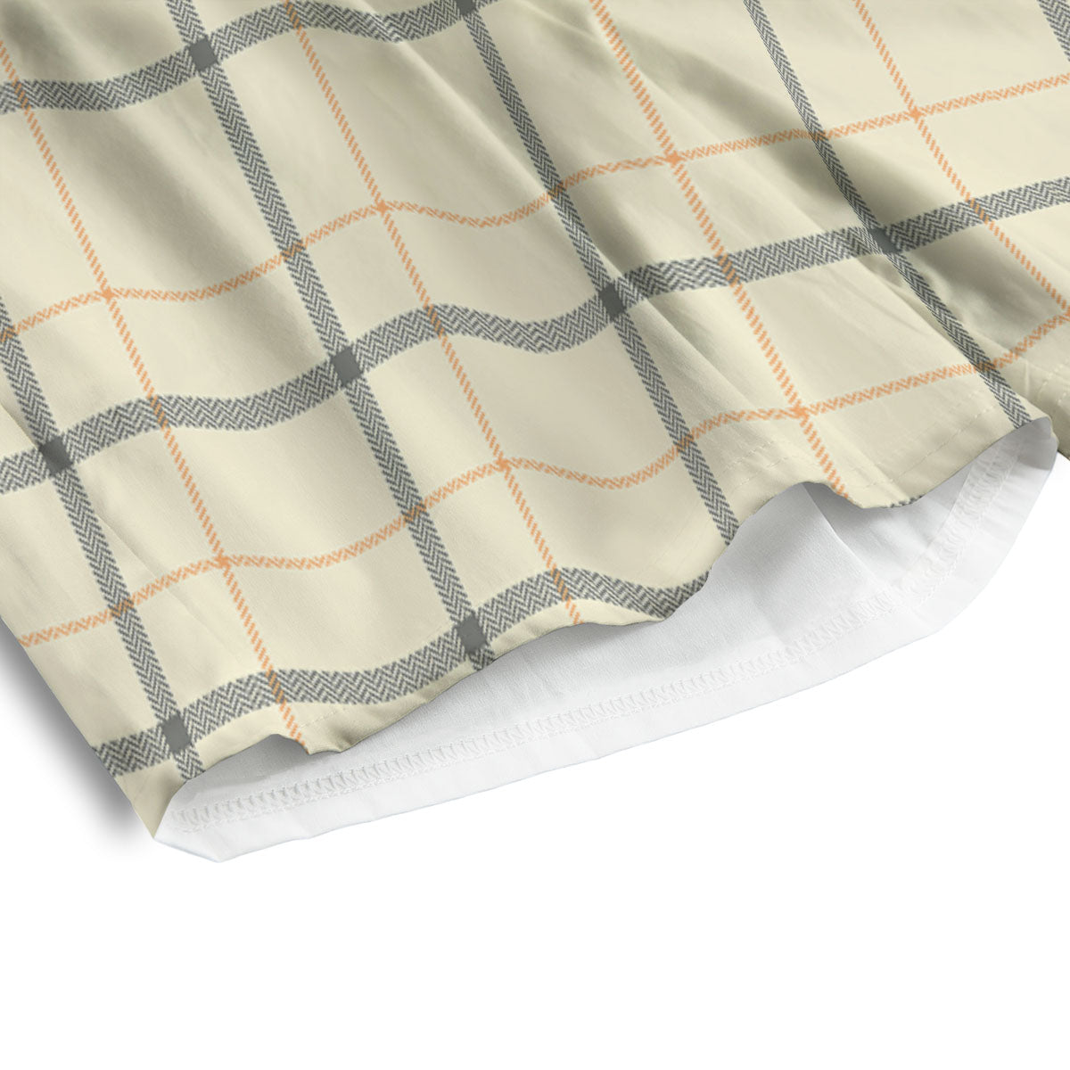 Tattersall Yellow And Beige Print Pattern Men's Athletic Shorts