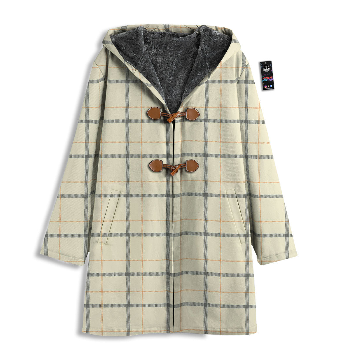 Tattersall Yellow And Beige Print Pattern Men's Windbreaker Jacket-grizzshop