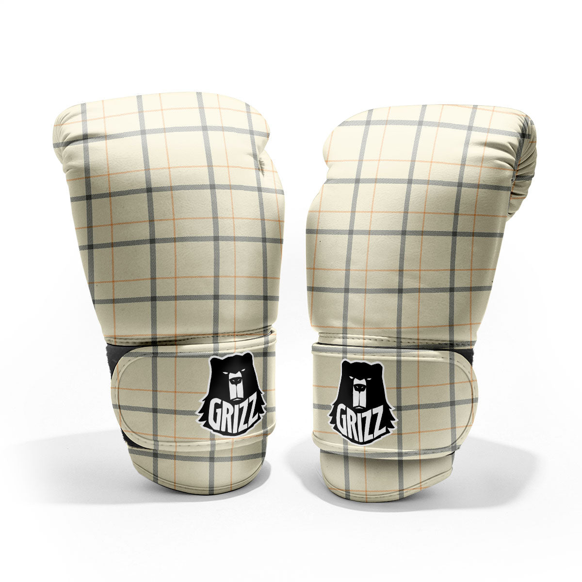 Tattersall Yellow And Beige Print Pattern Pro Boxing Glove