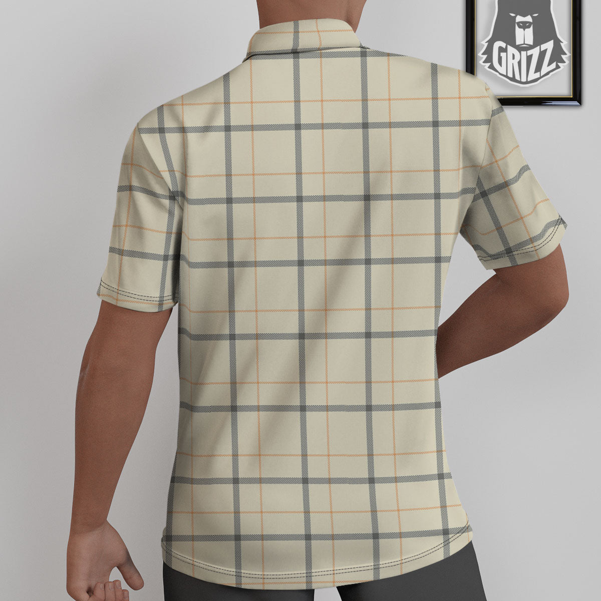 Tattersall Yellow And Beige Print Pattern Untucked Shirts-grizzshop