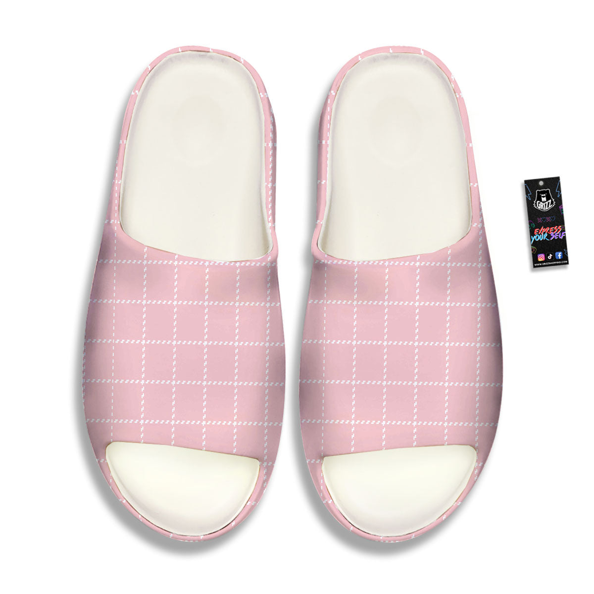 Tattersall Pastel Pink Print Pattern Sandals-grizzshop