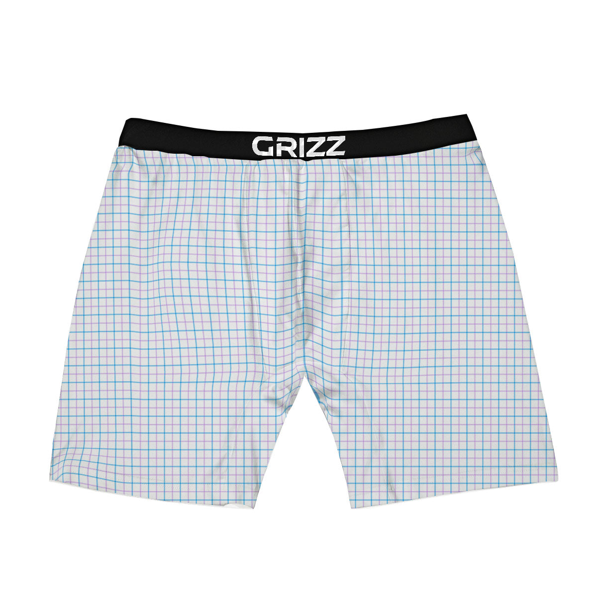 Tattersall Purple And Blue Line Print Pattern Boxer Briefs