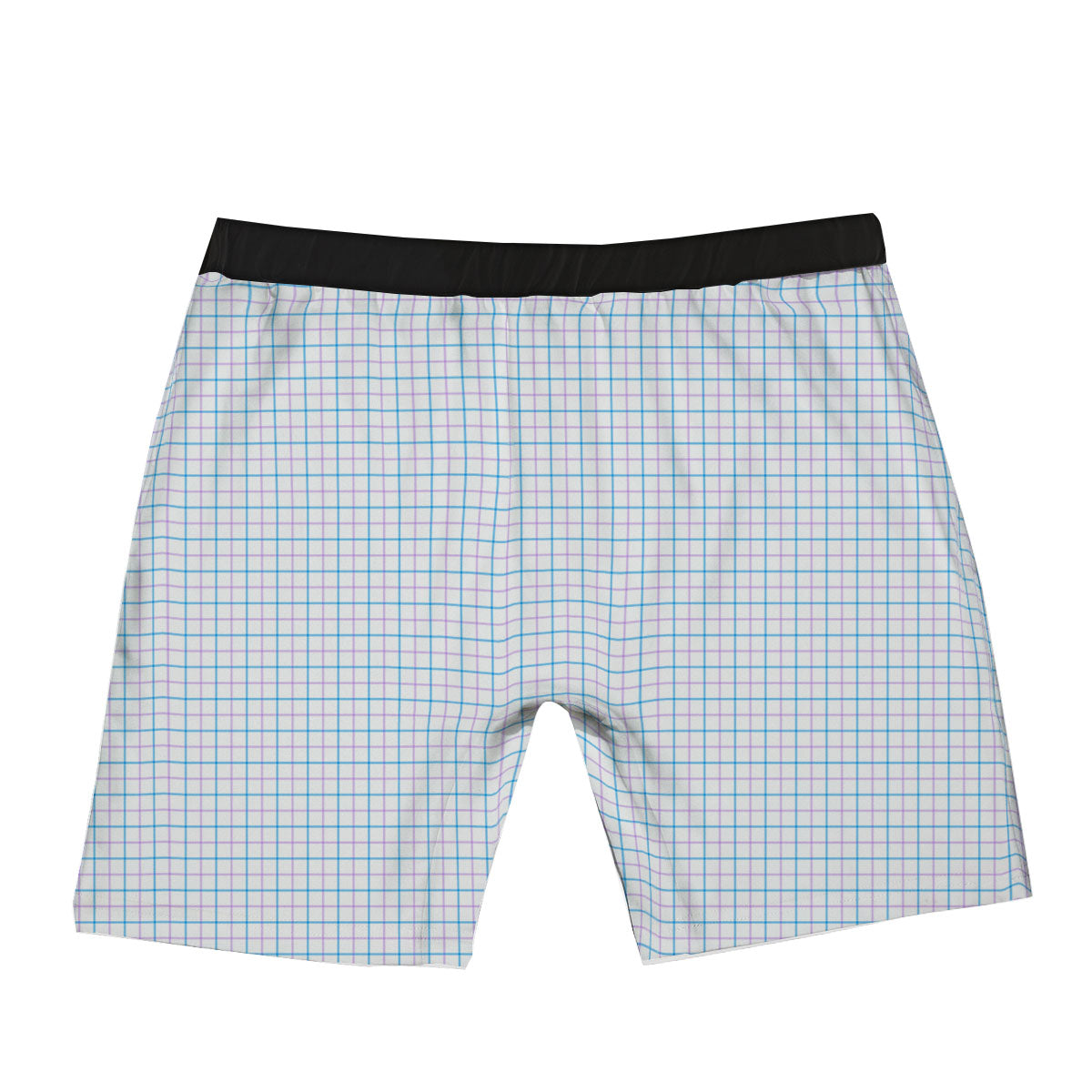 Tattersall Purple And Blue Line Print Pattern Boxer Briefs
