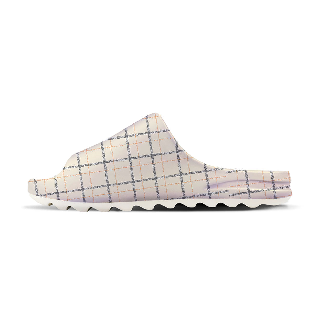 Tattersall Yellow And Beige Print Pattern Sandals-grizzshop