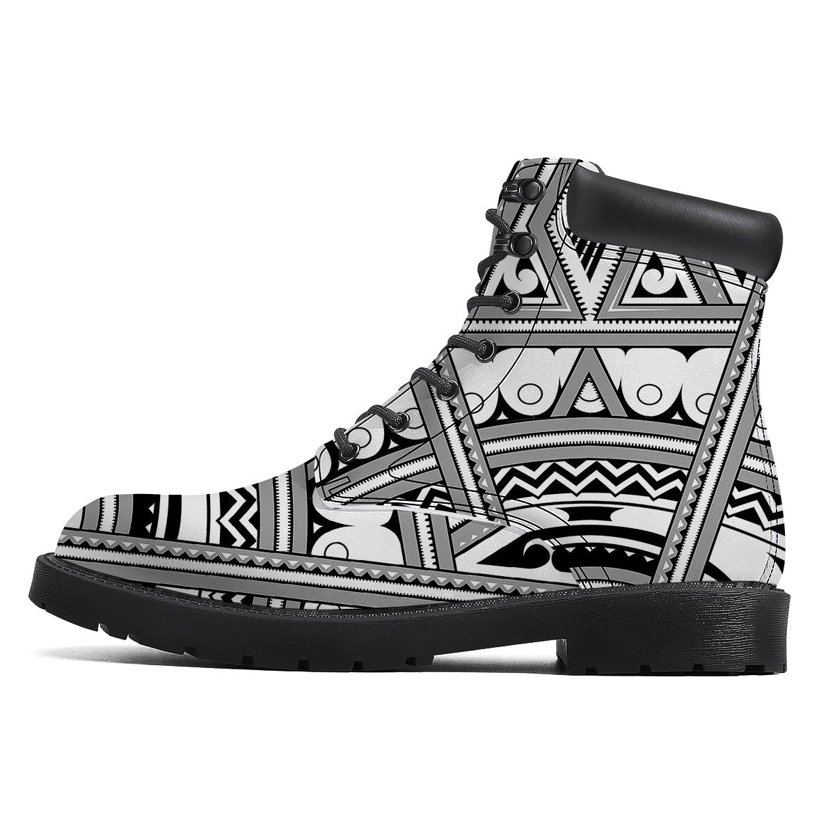 Tatto Polynesian Tribal Maori Print Boots-grizzshop