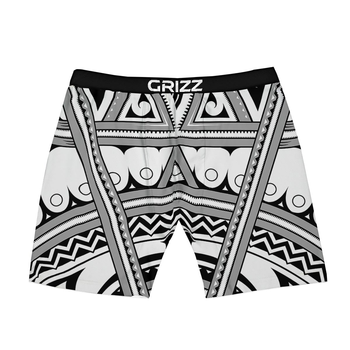 Tatto Polynesian Tribal Maori Print Boxer Briefs-grizzshop