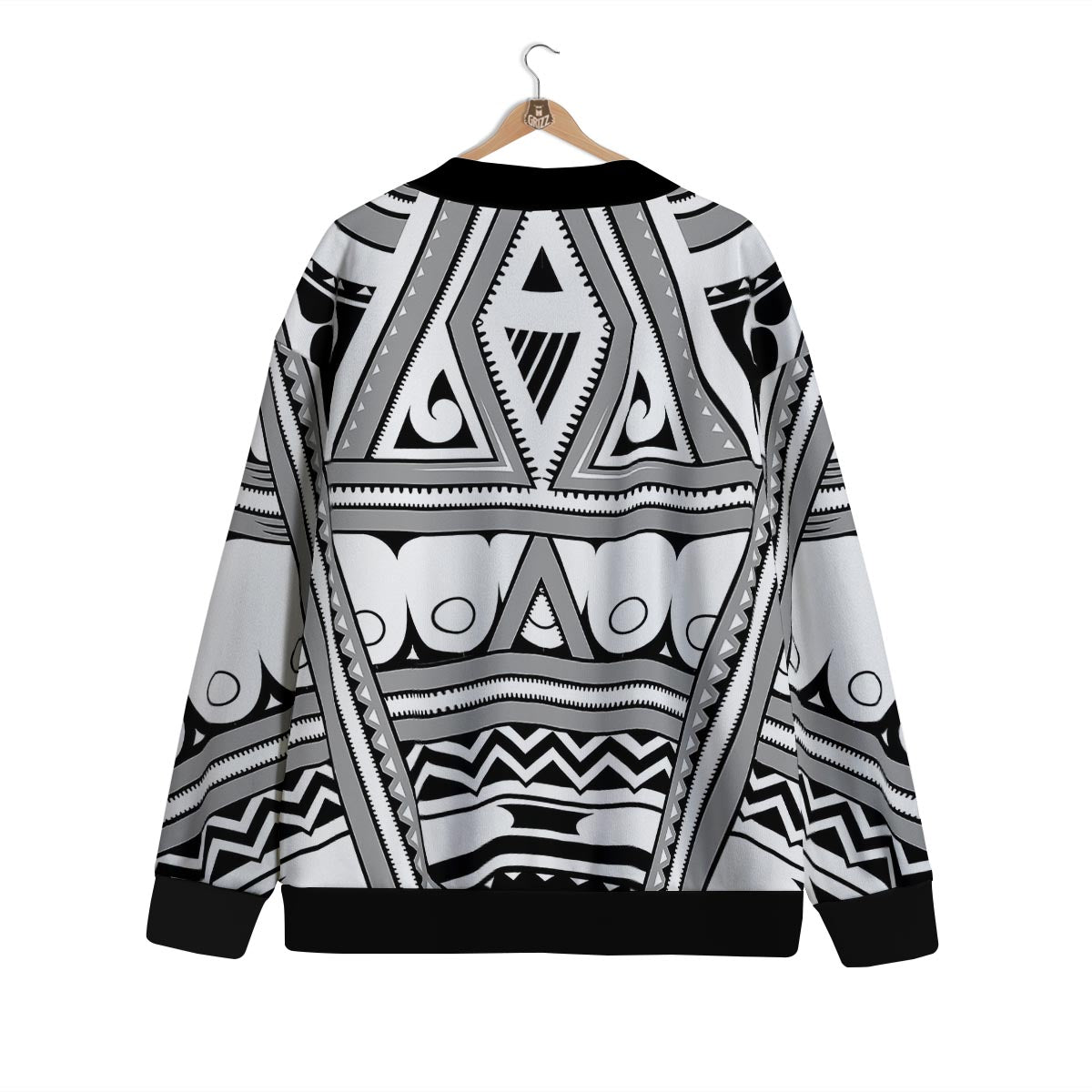 Tatto Polynesian Tribal Maori Print Cardigan-grizzshop