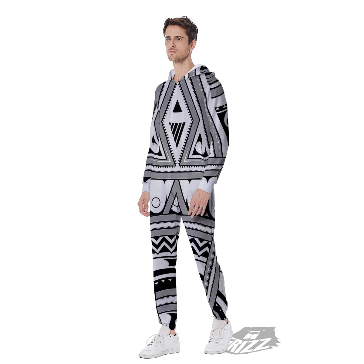 Tatto Polynesian Tribal Maori Print Men's Jumpsuit-grizzshop