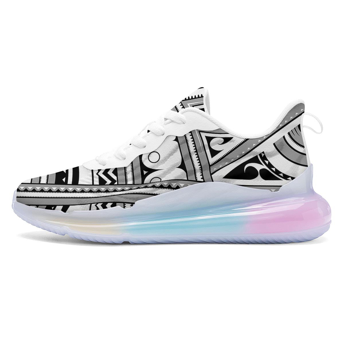Tatto Polynesian Tribal Maori Print Running Sneakers-grizzshop