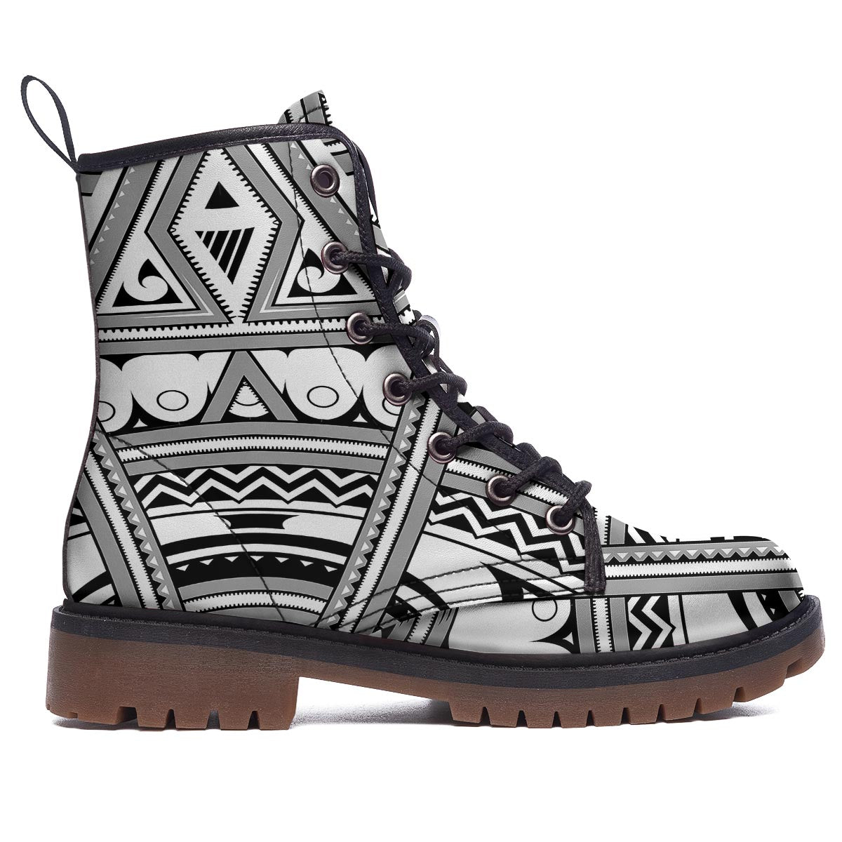 Tatto Polynesian Tribal Maori Print Work Boots-grizzshop