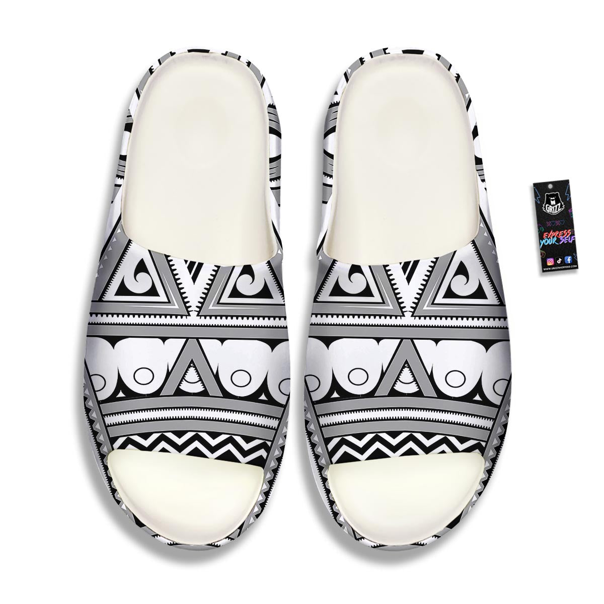 Tatto Polynesian Tribal Maori Print Sandals-grizzshop