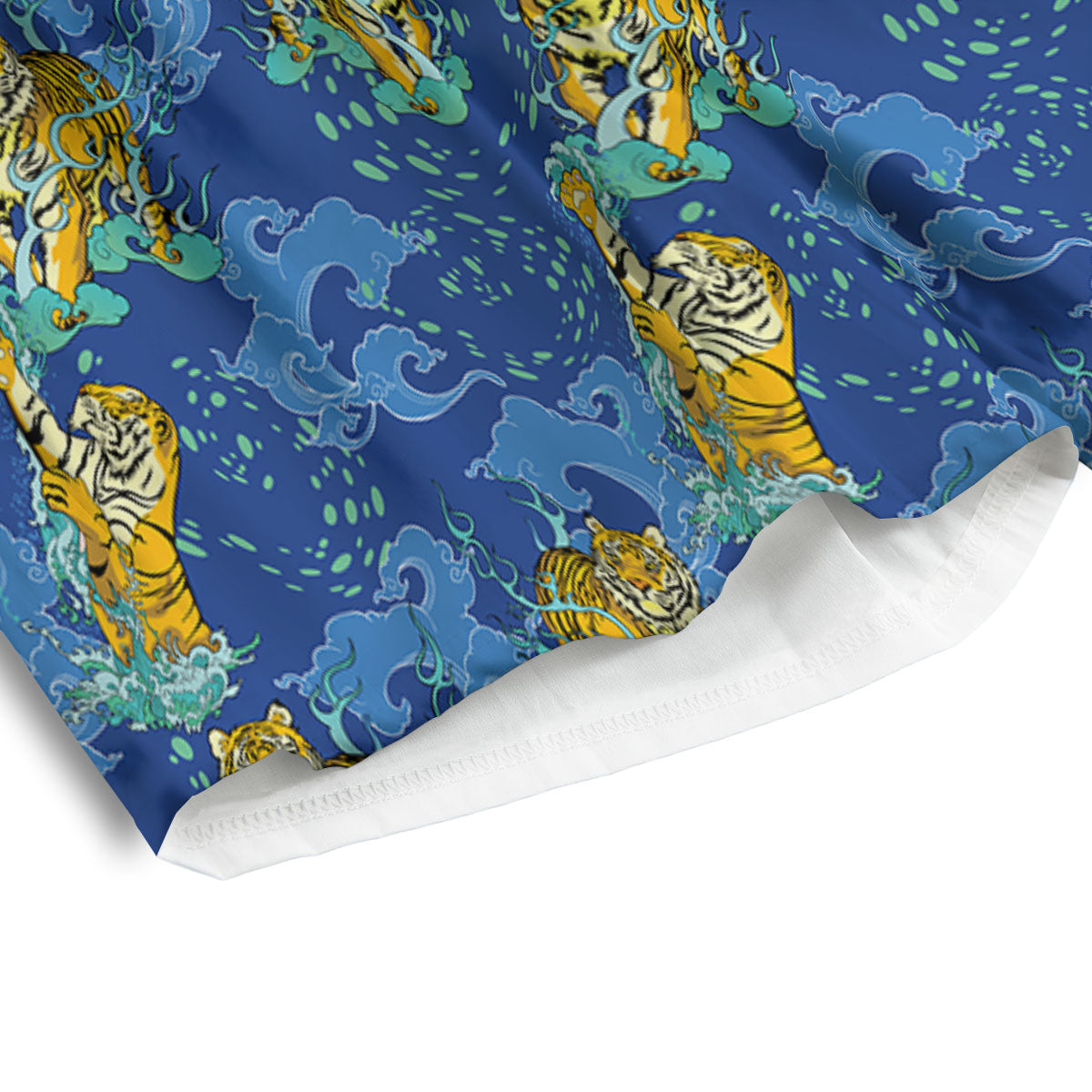 Tattoo Blue Tiger Print Pattern Men's Athletic Shorts