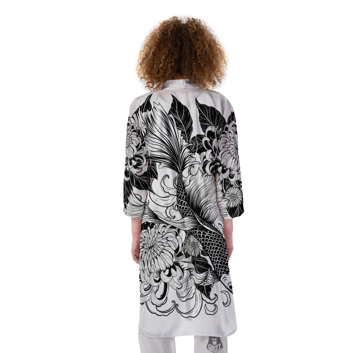 Tattoo Japanese Elemental Print Kimono-grizzshop