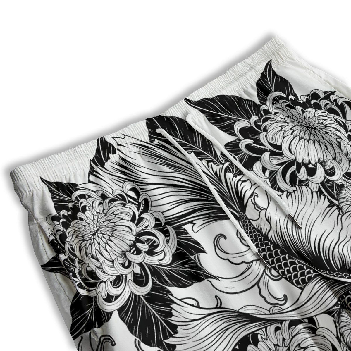 Tattoo Japanese Elemental Print Men's Athletic Shorts
