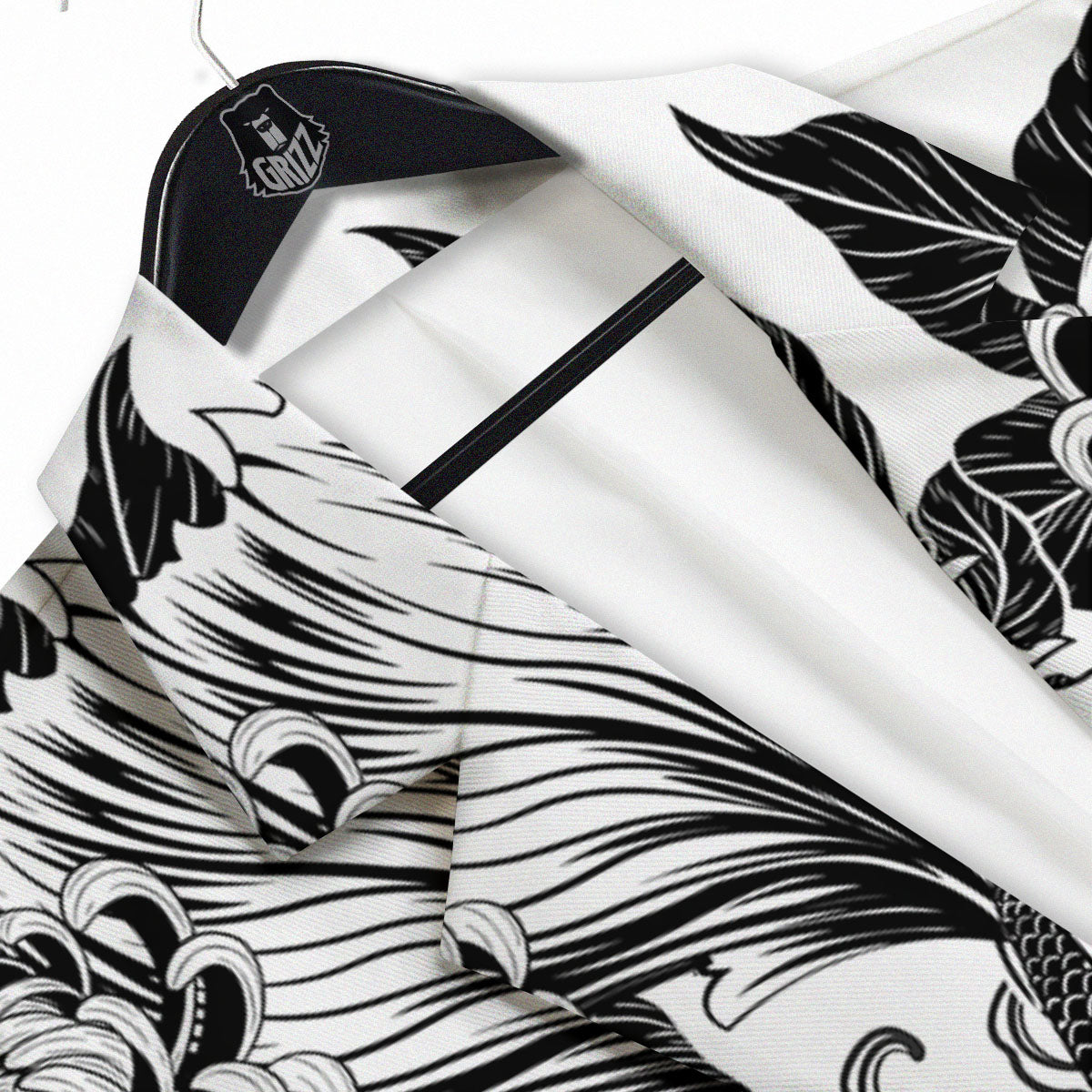 Tattoo Japanese Elemental Print Men's Sport Coat-grizzshop