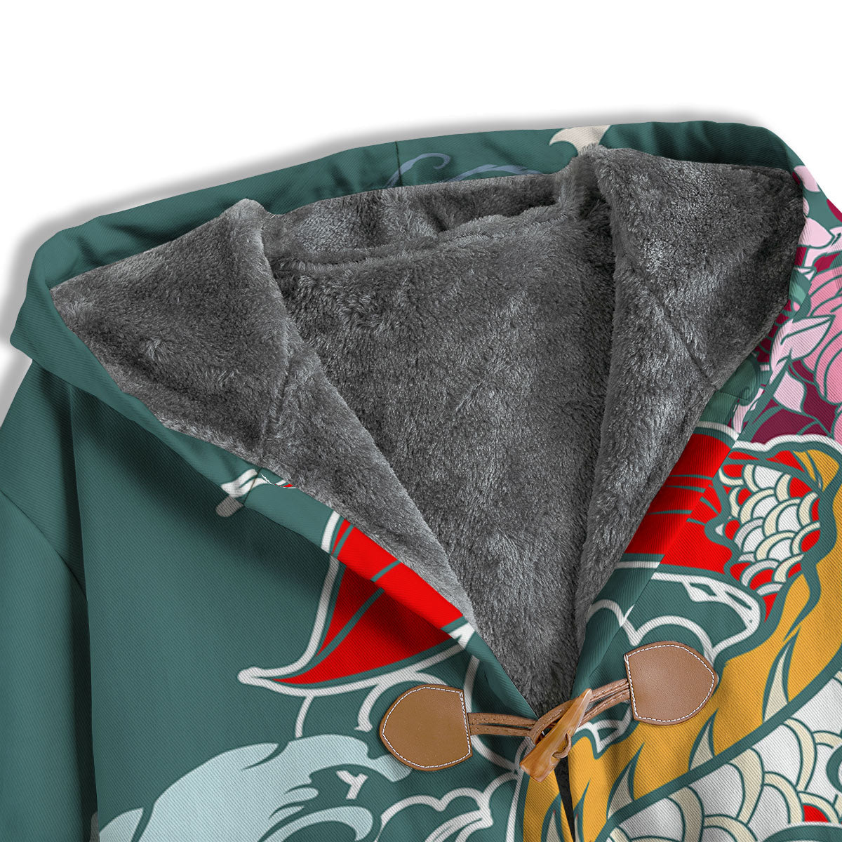 Tattoo Japanese Koi And Flower Print Men's Windbreaker Jacket-grizzshop
