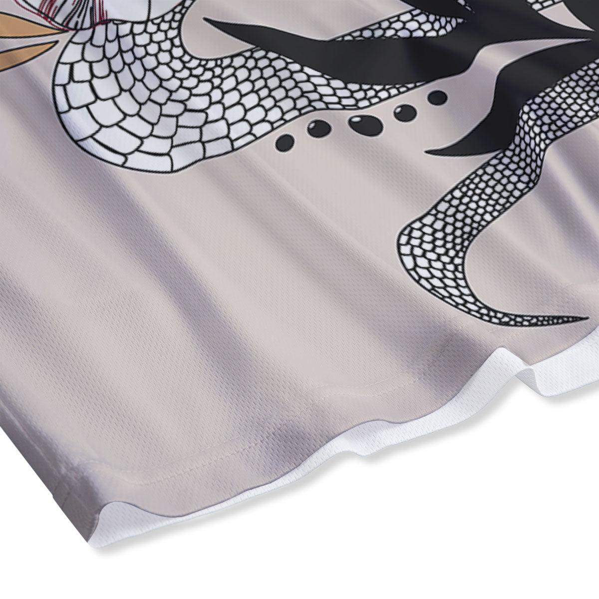 Tattoo Japanese Snake Print Mesh Shorts