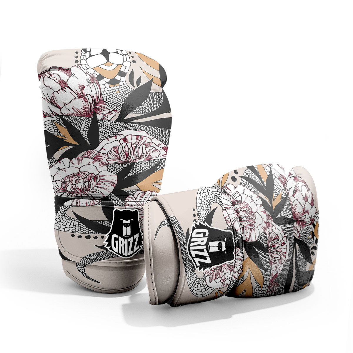 Tattoo Japanese Snake Print Pro Boxing Glove