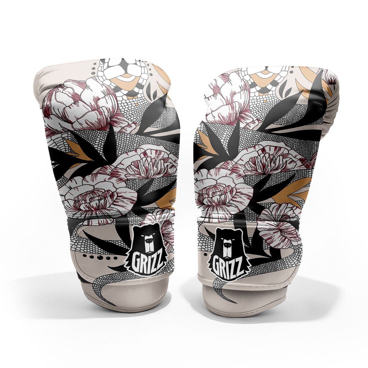 Tattoo Japanese Snake Print Pro Boxing Glove