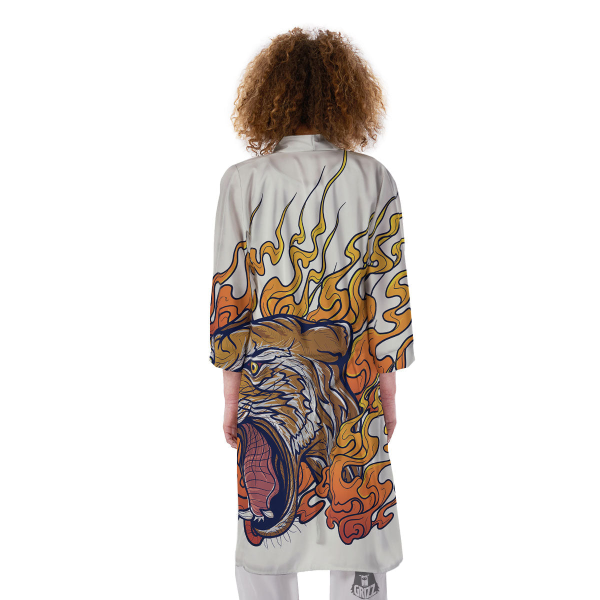 Tattoo Japanese Tiger Print Kimono-grizzshop