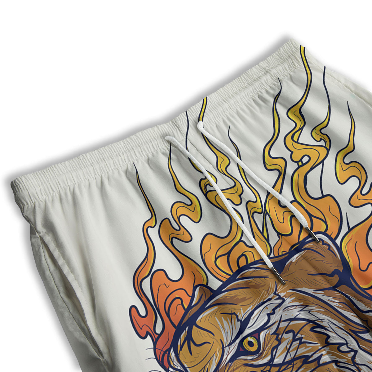Tattoo Japanese Tiger Print Men's Athletic Shorts