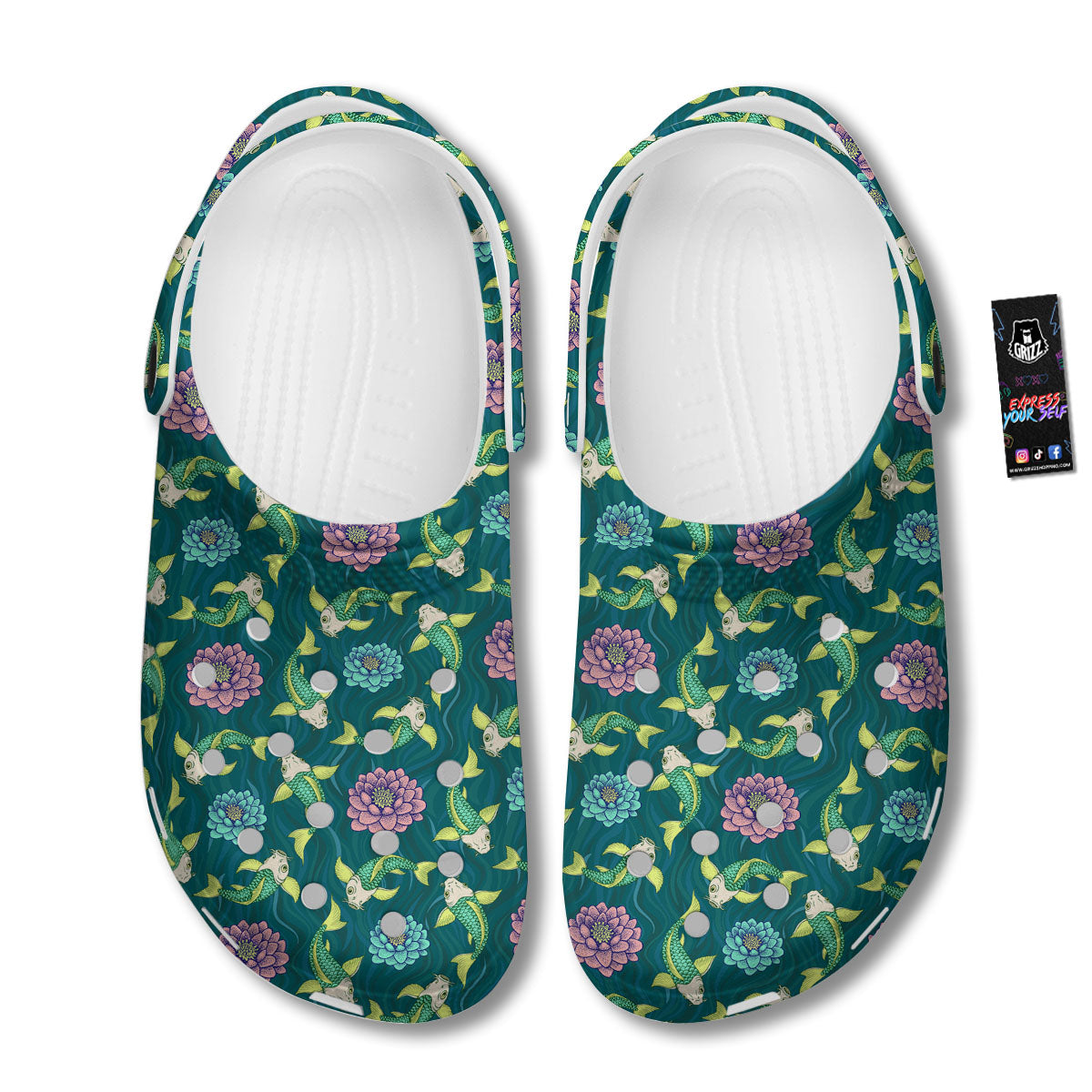 Tattoo Koi Carp Japanese Print Pattern Clog-grizzshop
