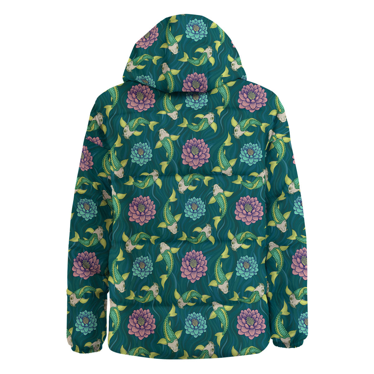 Tattoo Koi Carp Japanese Print Pattern Down Jacket-grizzshop