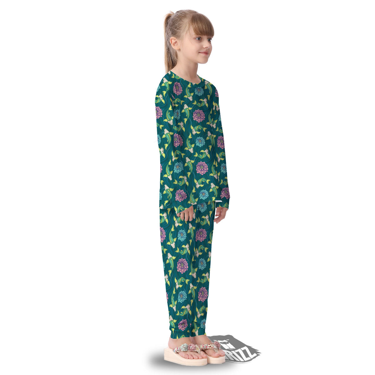 Tattoo Koi Carp Japanese Print Pattern Kid's Pajamas-grizzshop