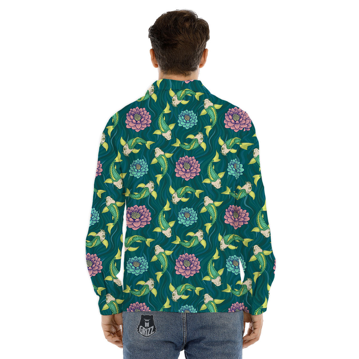 Tattoo Koi Carp Japanese Print Pattern Men's Dress Shirts-grizzshop