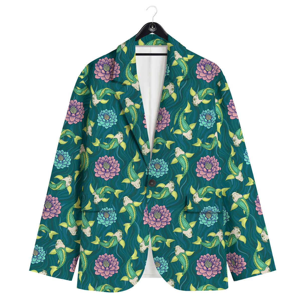 Tattoo Koi Carp Japanese Print Pattern Men's Sport Coat-grizzshop