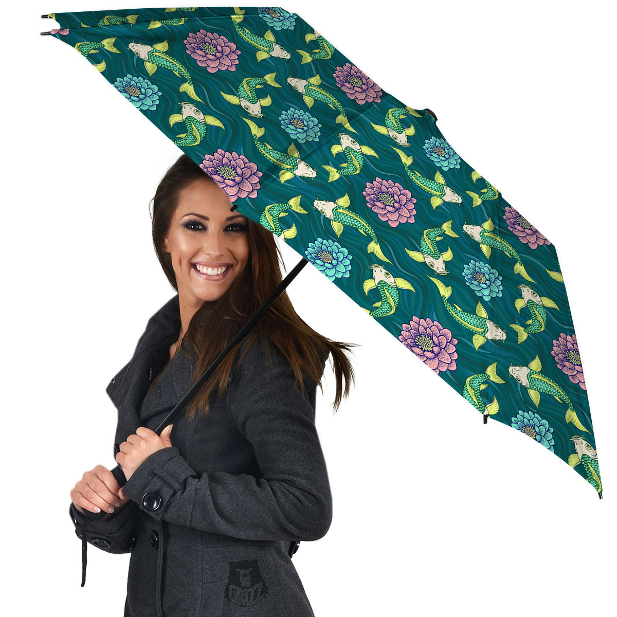 Tattoo Koi Carp Japanese Print Pattern Umbrella-grizzshop